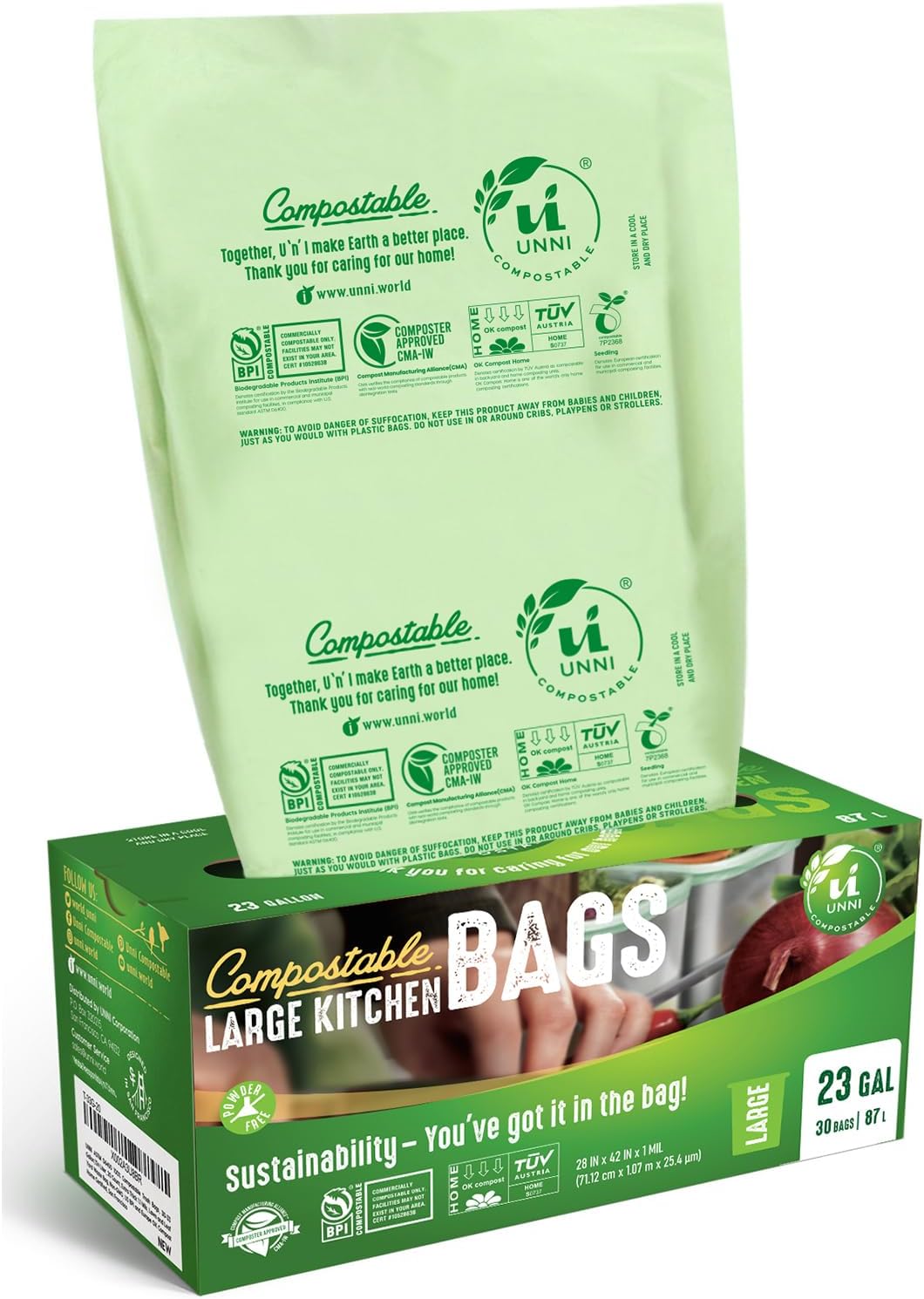 23 Gallon Compostable Liner Trash Bags