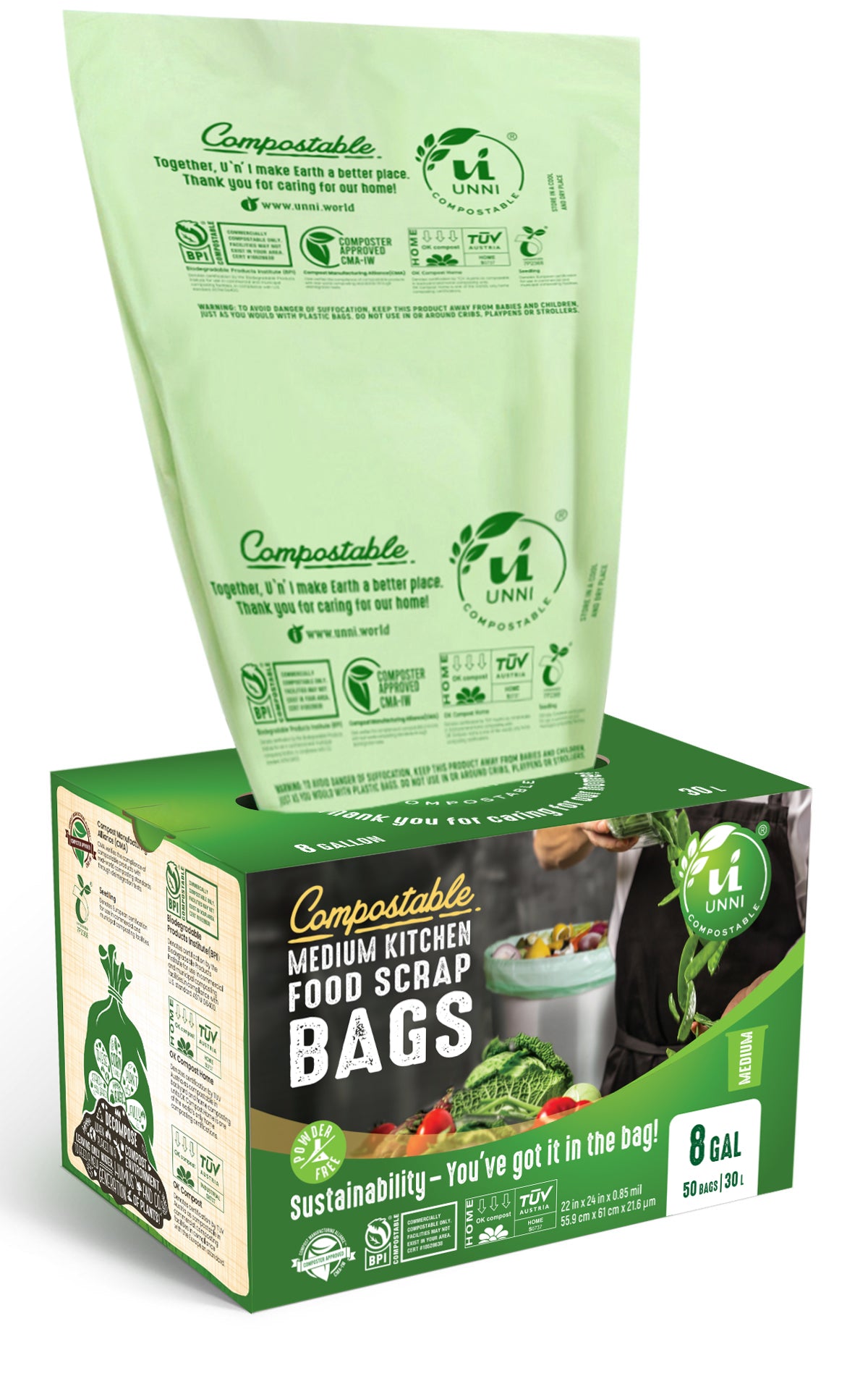 8 Gallon Compostable Medium Bags