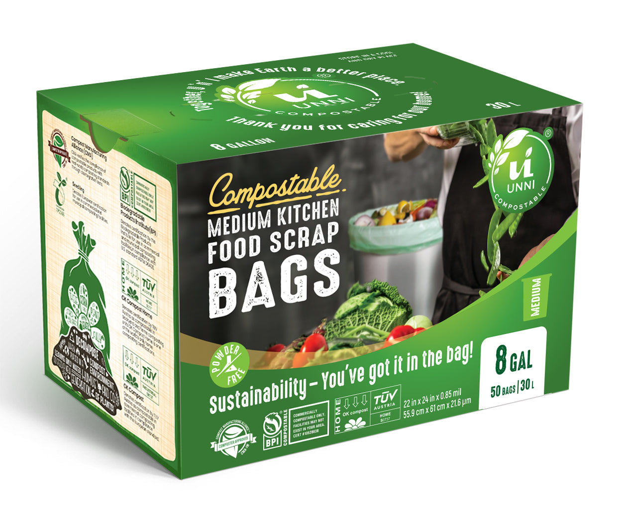 8 Gallon Compostable Medium Bags