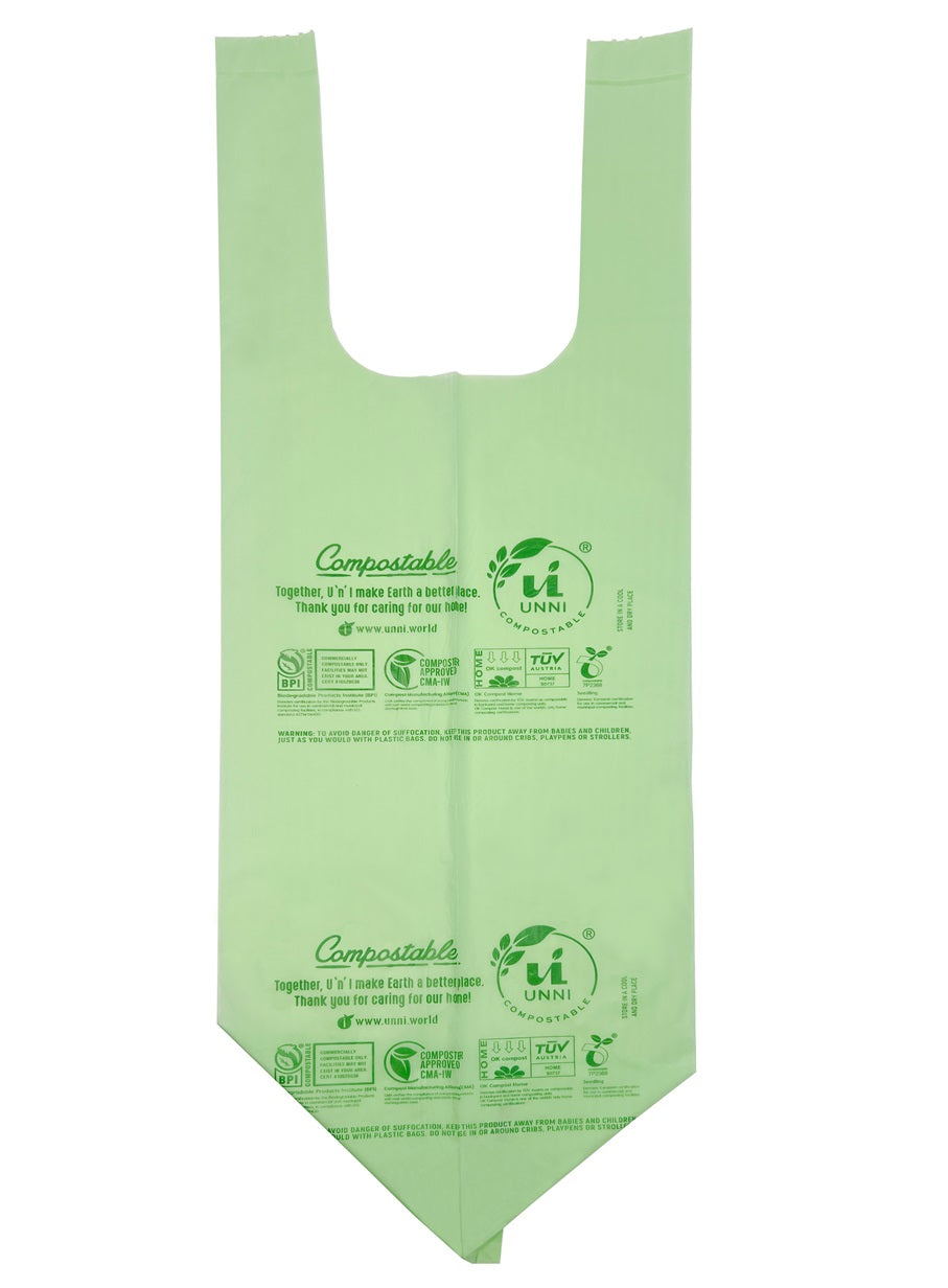 2.6 Gallon, 9.84 Liter, Compostable Bags with Handles