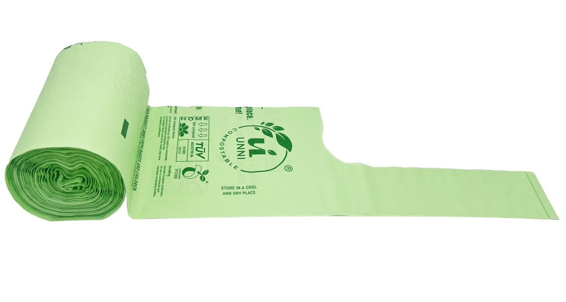 2.6 Gallon, 9.84 Liter, Compostable Bags with Handles