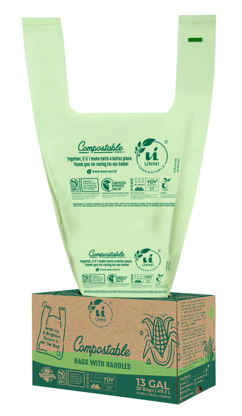 13 Gallon Compostable Bags with Handles