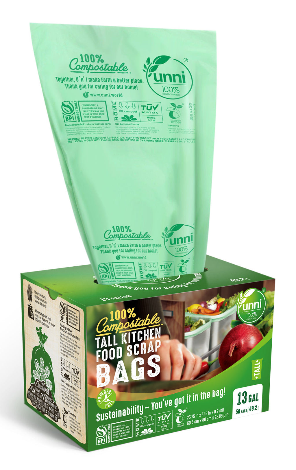  Compostable Trash Bags - FORID 13 Gallon Tall Kitchen