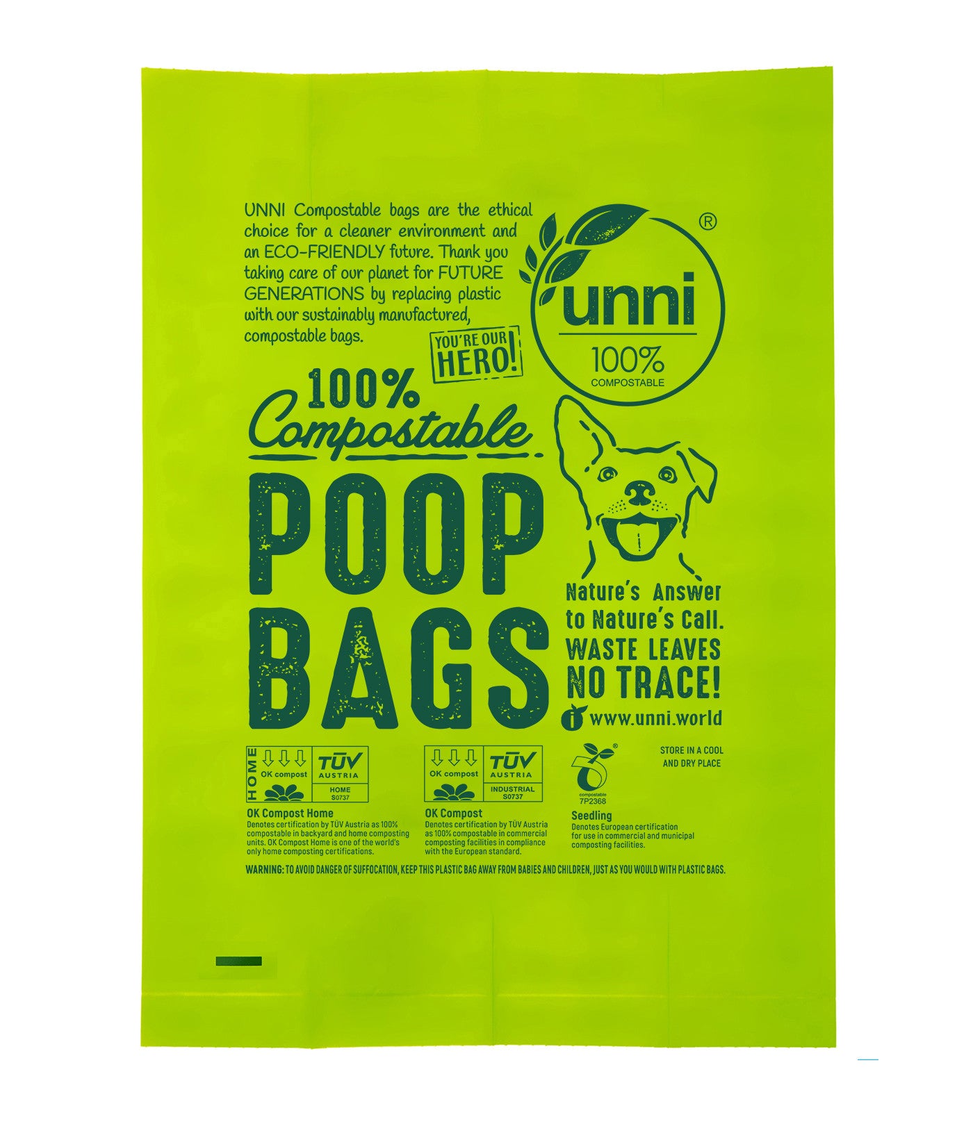 UNNI 100% Compostable Dog Poop Bags, Extra Thick Pet Waste Bags, 120 Count,  8 Refill Rolls, 9x13 Inc…See more UNNI 100% Compostable Dog Poop Bags