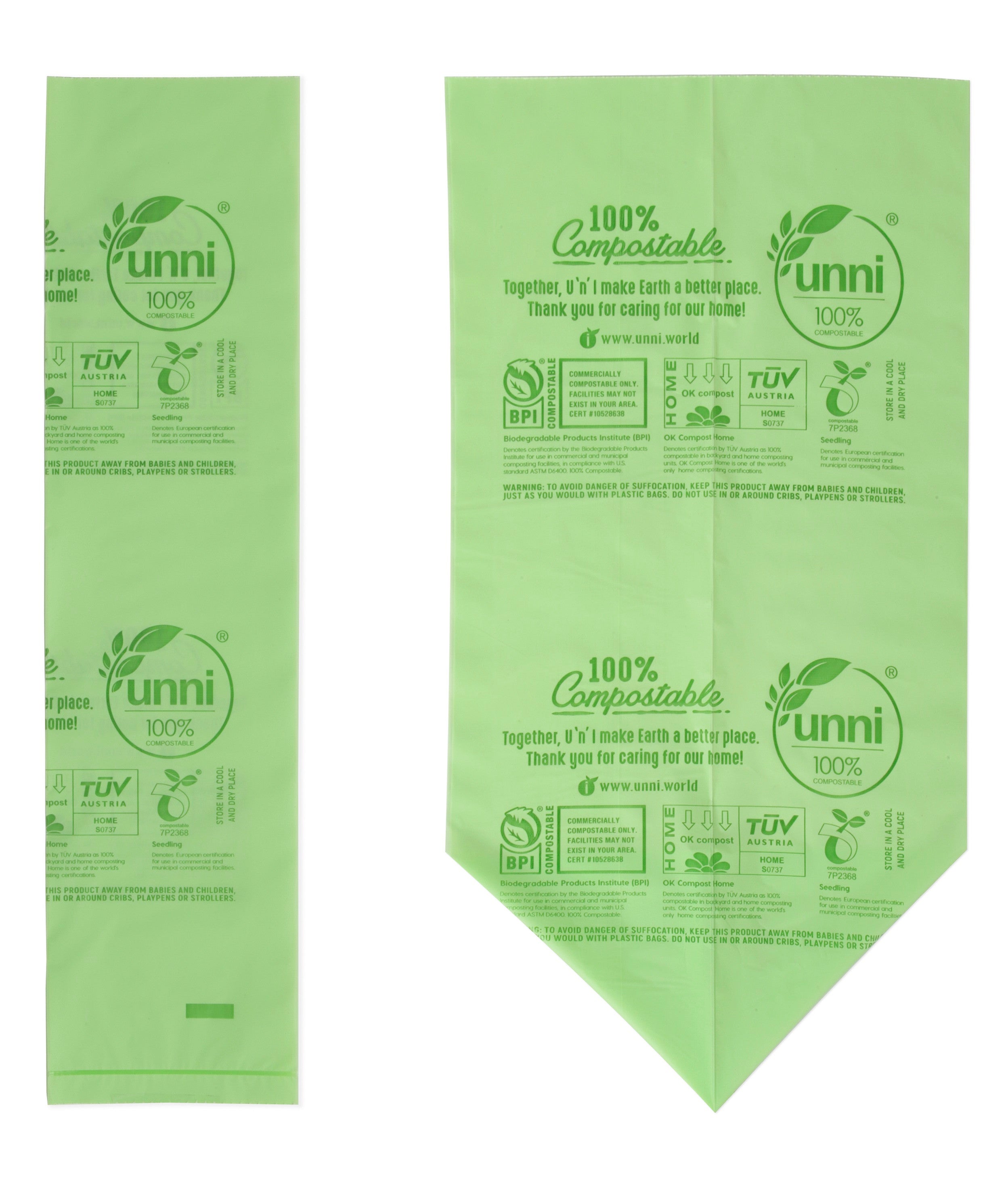 64 Gallon Green Biodegradable Garbage Bags