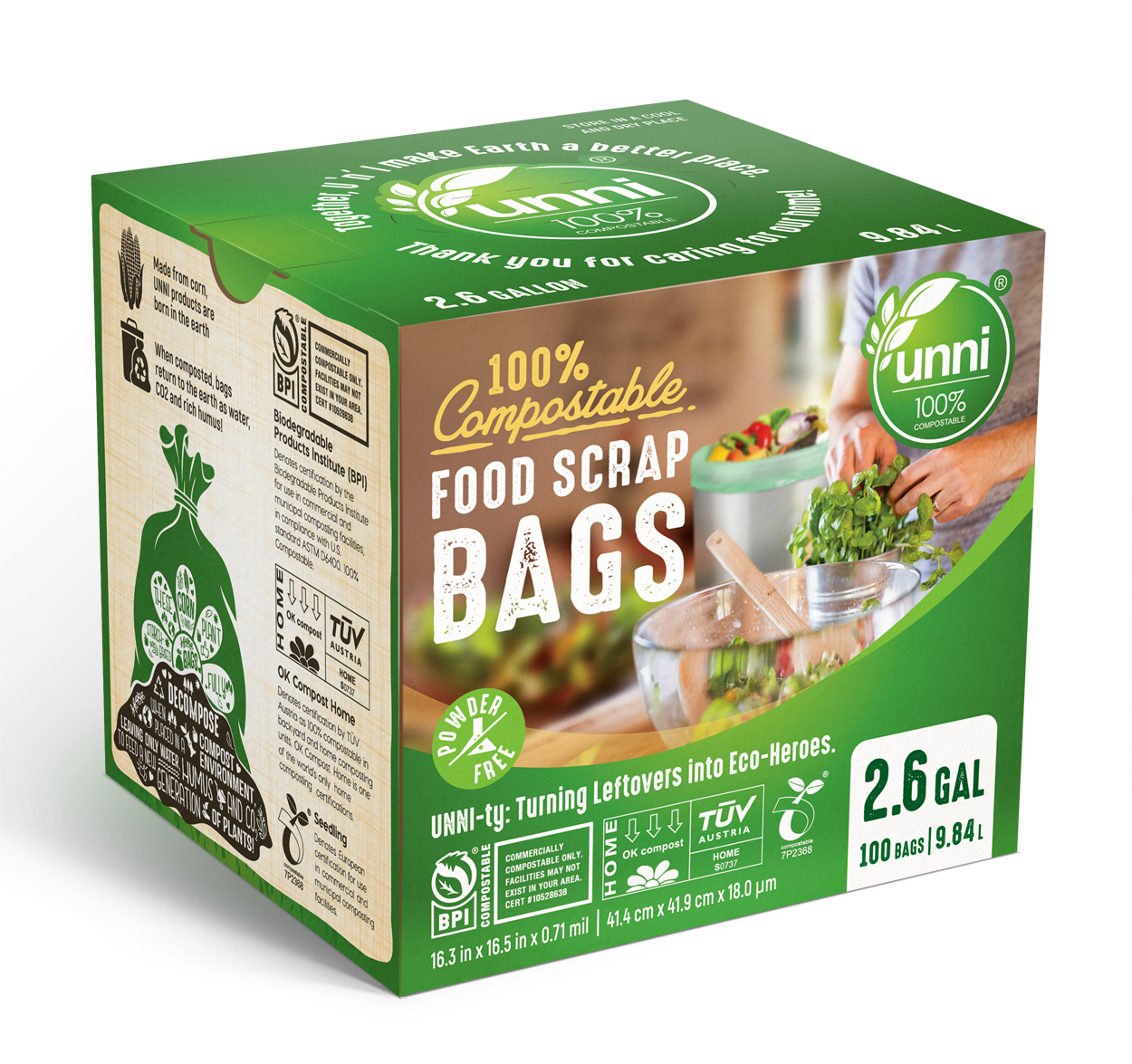 BioBag Premium Compostable Food Scrap Bags, 13 Gallon, 48 Count :  Amazon.in: Home & Kitchen